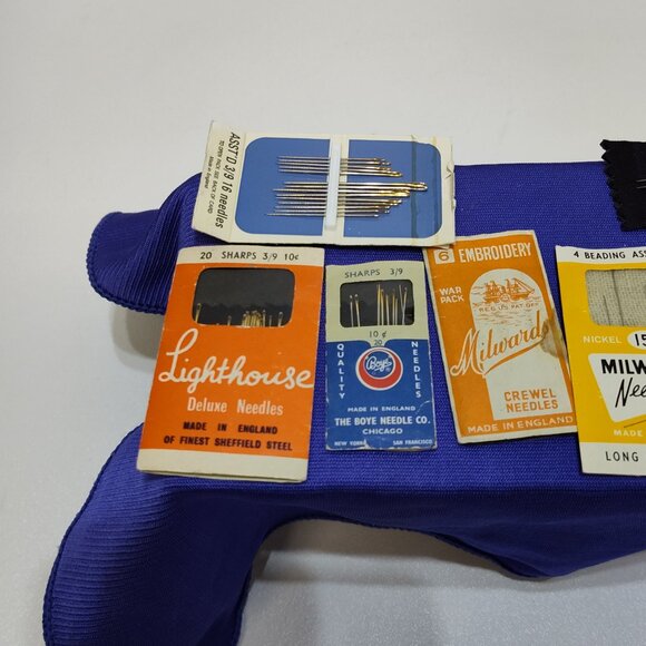 Sewing Needle Assortment Vintage Lighthouse Boye Milwards Scoville Steel Needles - Picture 5 of 6